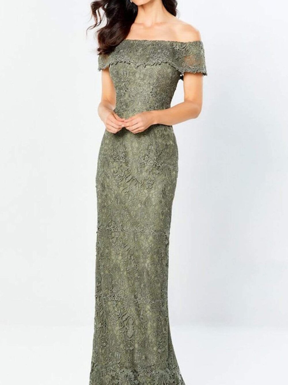 NWT Montage by Mon Cheri 220947 Mother of the Bride Gown Olive Green Size 10